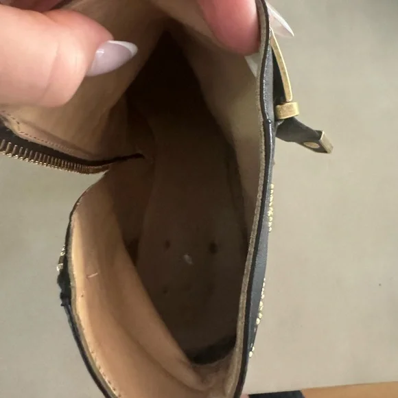 Chloe Susanna Studded Leather Ankle Boots in black and gold. - Picture 9 of 13